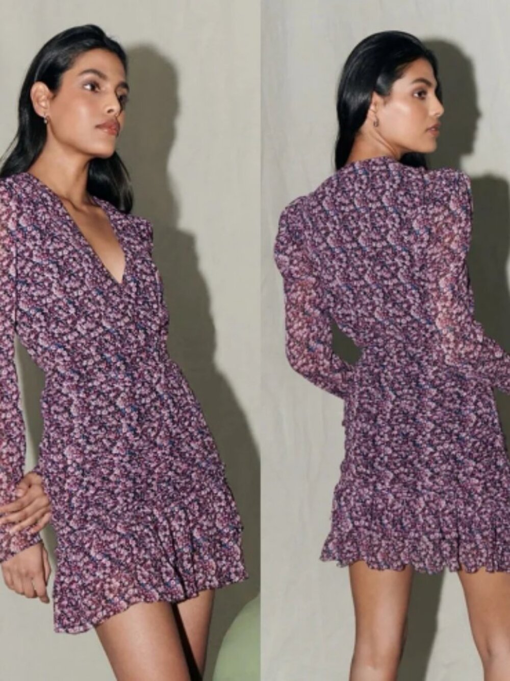 NWT Saylor NYC Rooke Floral Mini Long Sleeve Dress Sz Med MSRP $242